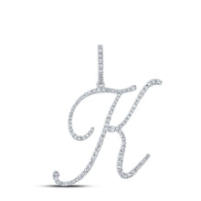 Load image into Gallery viewer, Radiant Reflections: 10kt White Gold Diamond Initial Pendant - Splendid Jewellery