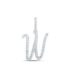 Load image into Gallery viewer, Radiant Reflections: 10kt White Gold Diamond Initial Pendant - Splendid Jewellery