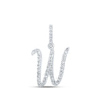 Radiant Reflections: 10kt White Gold Diamond Initial Pendant - Splendid Jewellery