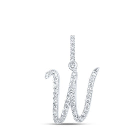 Radiant Reflections: 10kt White Gold Diamond Initial Pendant - Splendid Jewellery