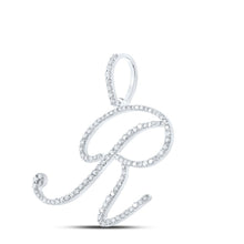 Load image into Gallery viewer, Radiant Reflections: 10kt White Gold Diamond Initial Pendant - Splendid Jewellery