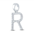 Radiant Reflections: 10kt White Gold Diamond Initial Pendant - Splendid Jewellery