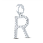 Radiant Reflections: 10kt White Gold Diamond Initial Pendant - Splendid Jewellery