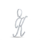 Radiant Reflections: 10kt White Gold Diamond Initial Pendant - Splendid Jewellery