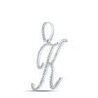 Radiant Reflections: 10kt White Gold Diamond Initial Pendant - Splendid Jewellery