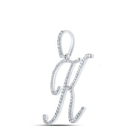 Radiant Reflections: 10kt White Gold Diamond Initial Pendant - Splendid Jewellery