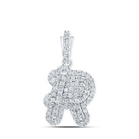 Radiant Reflections: 10kt White Gold Diamond Initial Pendant - Splendid Jewellery