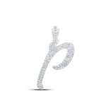 Radiant Reflections: 10kt White Gold Diamond Initial Pendant - Splendid Jewellery