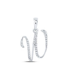 Radiant Reflections: 10kt White Gold Diamond Initial Pendant - Splendid Jewellery