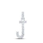 Radiant Reflections: 10kt White Gold Diamond Initial Pendant - Splendid Jewellery