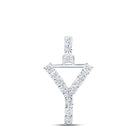 Radiant Reflections: 10kt White Gold Diamond Initial Pendant - Splendid Jewellery