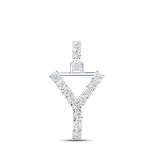 Load image into Gallery viewer, Radiant Reflections: 10kt White Gold Diamond Initial Pendant - Splendid Jewellery