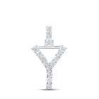 Radiant Reflections: 10kt White Gold Diamond Initial Pendant - Splendid Jewellery