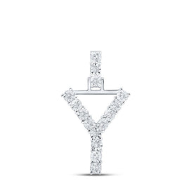 Radiant Reflections: 10kt White Gold Diamond Initial Pendant - Splendid Jewellery