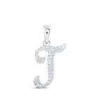 Radiant Reflections: 10kt White Gold Diamond Initial Pendant - Splendid Jewellery