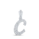 Radiant Reflections: 10kt White Gold Diamond Initial Pendant - Splendid Jewellery