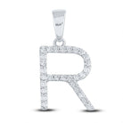 Radiant Reflections: 10kt White Gold Diamond Initial Pendant - Splendid Jewellery