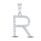 Radiant Reflections: 10kt White Gold Diamond Initial Pendant - Splendid Jewellery