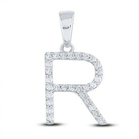 Radiant Reflections: 10kt White Gold Diamond Initial Pendant - Splendid Jewellery