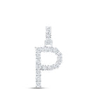 Radiant Reflections: 10kt White Gold Diamond Initial Pendant - Splendid Jewellery