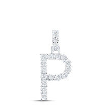Load image into Gallery viewer, Radiant Reflections: 10kt White Gold Diamond Initial Pendant - Splendid Jewellery