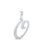 Radiant Reflections: 10kt White Gold Diamond Initial Pendant - Splendid Jewellery
