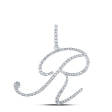 Load image into Gallery viewer, Radiant Reflections: 10kt White Gold Diamond Initial Pendant - Splendid Jewellery