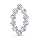 Radiant Reflections: 10kt White Gold Diamond Oval Fashion Pendant - Splendid Jewellery