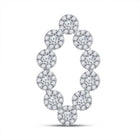 Radiant Reflections: 10kt White Gold Diamond Oval Fashion Pendant - Splendid Jewellery