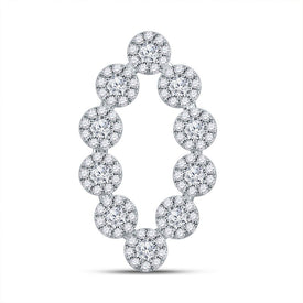 Radiant Reflections: 10kt White Gold Diamond Oval Fashion Pendant - Splendid Jewellery