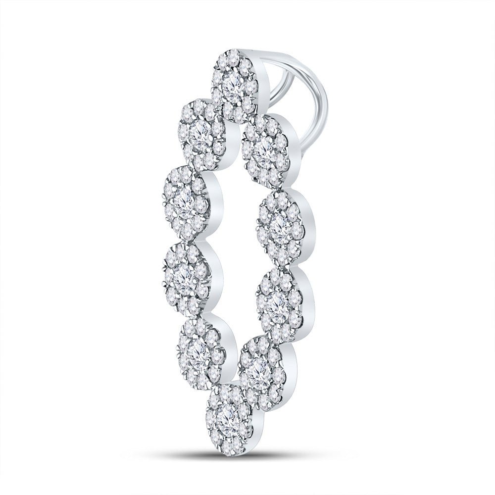 Radiant Reflections: 10kt White Gold Diamond Oval Fashion Pendant - Splendid Jewellery
