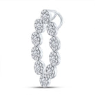 Radiant Reflections: 10kt White Gold Diamond Oval Fashion Pendant - Splendid Jewellery