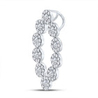 Radiant Reflections: 10kt White Gold Diamond Oval Fashion Pendant - Splendid Jewellery