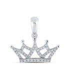Radiant Reflections: 10kt White Gold Round Diamond Fashion Pendant - Splendid Jewellery