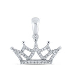 Radiant Reflections: 10kt White Gold Round Diamond Fashion Pendant - Splendid Jewellery