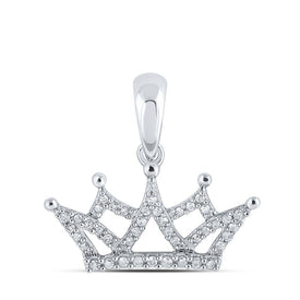 Radiant Reflections: 10kt White Gold Round Diamond Fashion Pendant - Splendid Jewellery