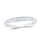 Radiant Reflections | 10kt White Gold Women's Round Diamond Single Row Band Ring 1/8 Cttw Top view from the 10Kt White Gold Womens Round Diamond Single Row Band Ring 1 8 Cttwpin49250 collection by Splendid Jewellery