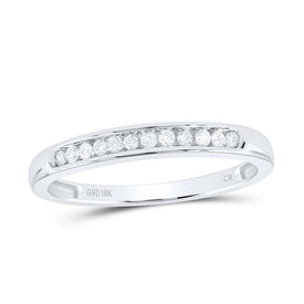 Radiant Reflections | 10kt White Gold Women's Round Diamond Single Row Band Ring 1/8 Cttw Top view from the 10Kt White Gold Womens Round Diamond Single Row Band Ring 1 8 Cttwpin49250 collection by Splendid Jewellery