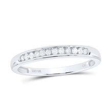 Load image into Gallery viewer, Radiant Reflections | 10kt White Gold Women's Round Diamond Single Row Band Ring 1/8 Cttw - Splendid Jewellery