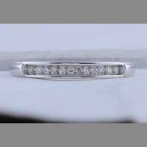 Radiant Reflections | 10kt White Gold Women's Round Diamond Single Row Band Ring 1/8 Cttw - Splendid Jewellery