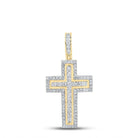 Radiant Reflections: 10kt Yellow Gold Diamond Cross Pendant - Splendid Jewellery