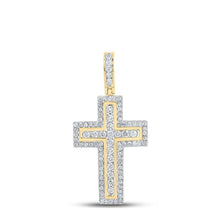 Load image into Gallery viewer, Radiant Reflections: 10kt Yellow Gold Diamond Cross Pendant - Splendid Jewellery
