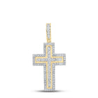 Radiant Reflections: 10kt Yellow Gold Diamond Cross Pendant - Splendid Jewellery