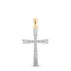 Radiant Reflections: 10kt Yellow Gold Diamond Cross Pendant - Splendid Jewellery