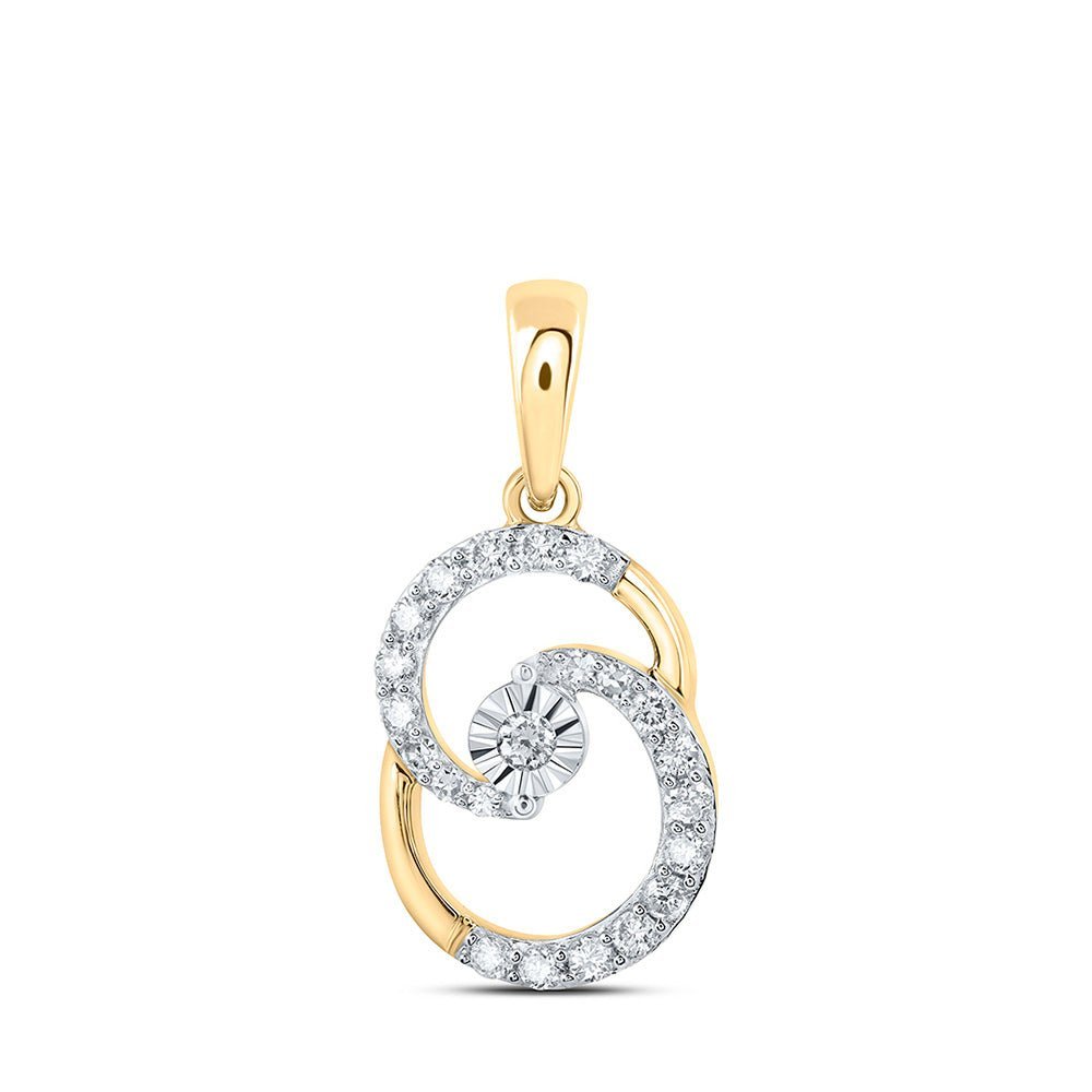 Radiant Reflections: 10kt Yellow Gold Diamond Elegance Pendant - Splendid Jewellery