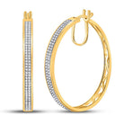 Radiant Reflections: 10kt Yellow Gold Diamond Hoop Earrings - Splendid Jewellery