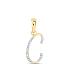 Radiant Reflections: 10kt Yellow Gold Diamond Initial & Letter Pendant - Splendid Jewellery