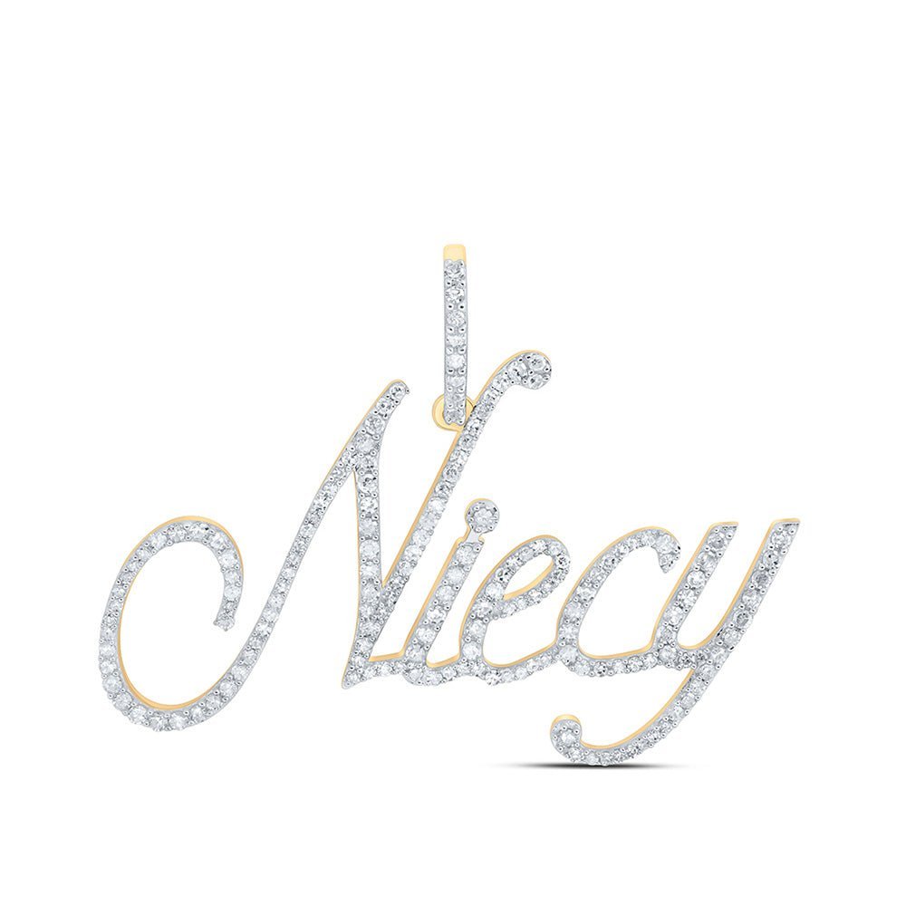Radiant Reflections: 10kt Yellow Gold Diamond Initial & Letter Pendant - Splendid Jewellery