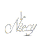 Radiant Reflections: 10kt Yellow Gold Diamond Initial & Letter Pendant - Splendid Jewellery