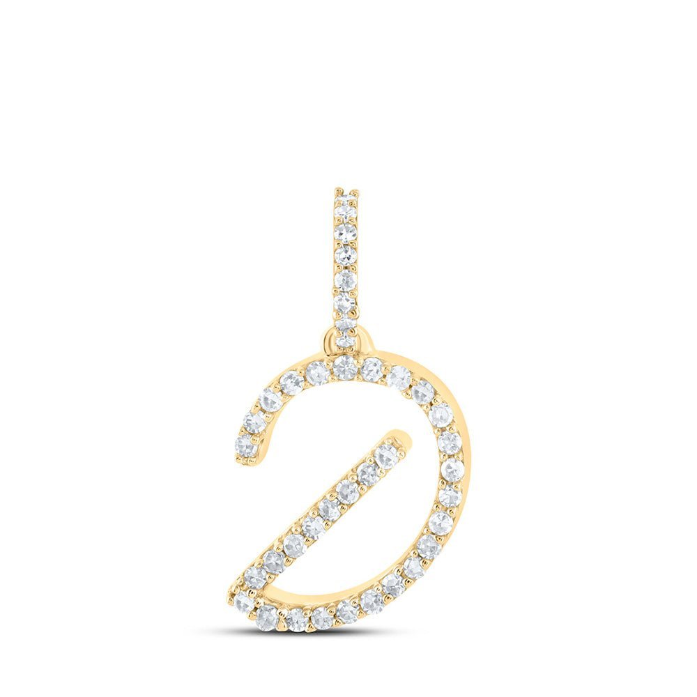 Radiant Reflections: 10kt Yellow Gold Diamond Initial Pendant - Splendid Jewellery